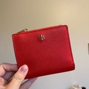 Tory burch red mini wallet